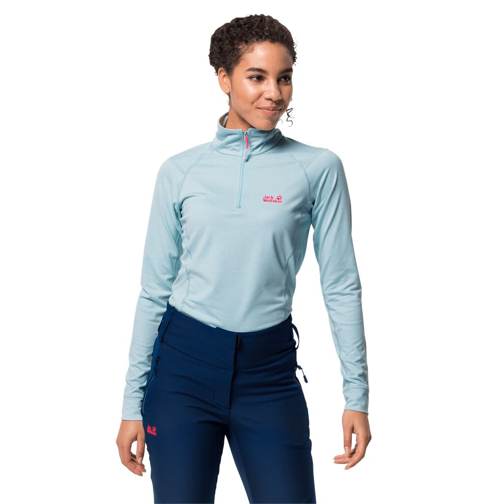 Jack Wolfskin SNOW SKY HALFZIP Haut Femme Bleu - BIFMTYN-46